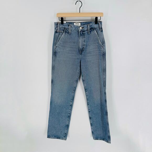 Agolde Los Angeles Jeans Size 25 High Rise Straight Leg Vintage Wash Denim Jeans - Picture 1 of 7